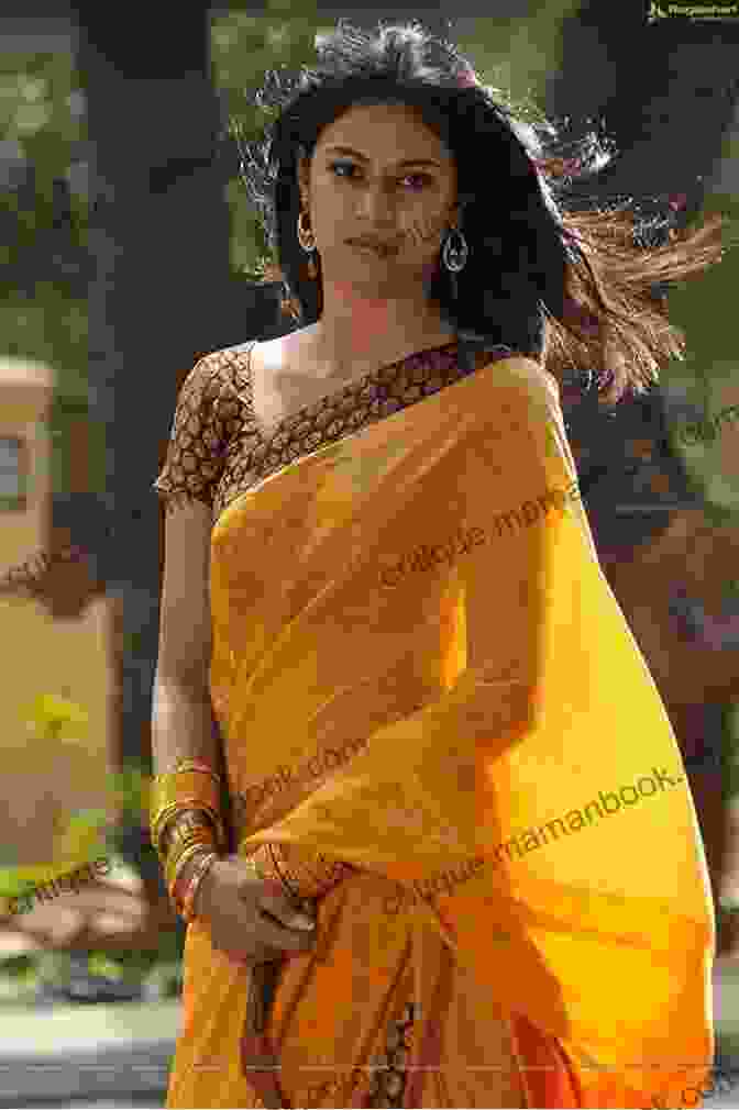 A Beautiful Indian Woman In A Colorful Sari, Standing In A Field Of Flowers. Anjali S Love Story: Love Story