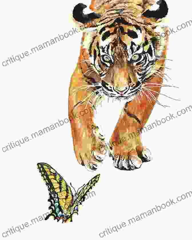 A Vibrant Painting Of A Playful Tiger Leaping Through The Air, With An Accompanying Poem That Celebrates Its Strength And Agility. Zoobilations : Animal Poems And Paintings