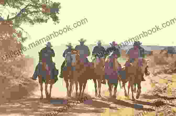 Longarm And His Posse Riding Horses Through A Canyon, Pursuing Outlaws Longarm 304: Longarm And The Great Milk Train Robbery